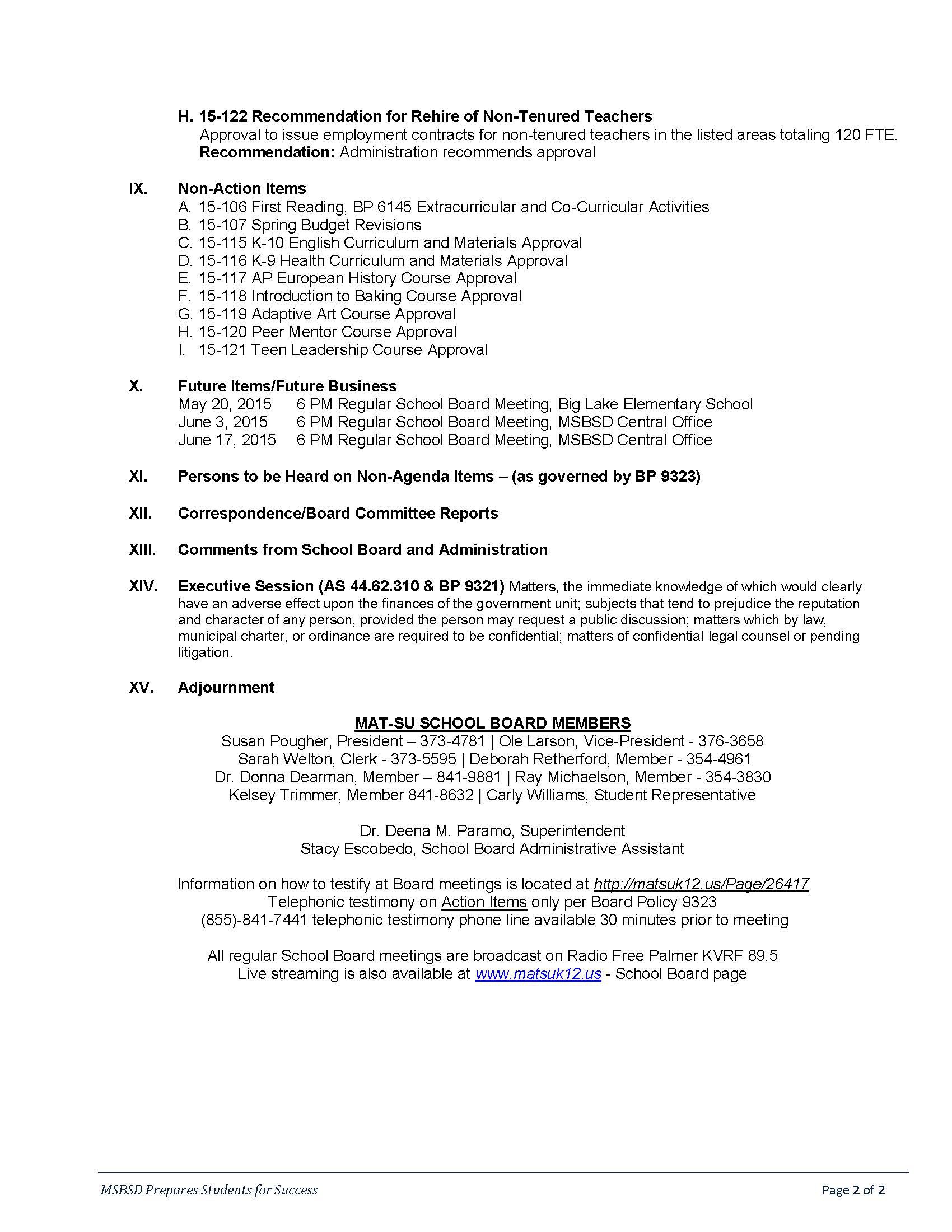 May 6 2015 Msbsd School Board Meeting On Livestream