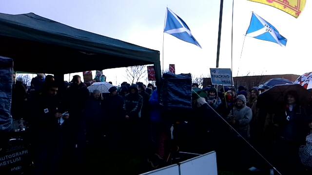 Anti-fracking protest at INEOS in Grangemouth title=