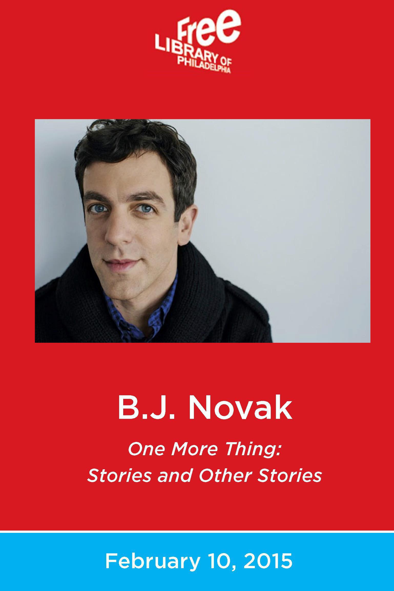 B.J. Novak | One More Thing: Stories and Other Stories on Livestream