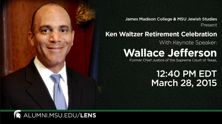 Livestream cover image for Wallace Jefferson | Waltzer Retirement Keynote