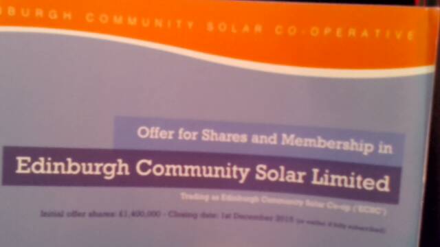 Edinburgh solar power share issue title=