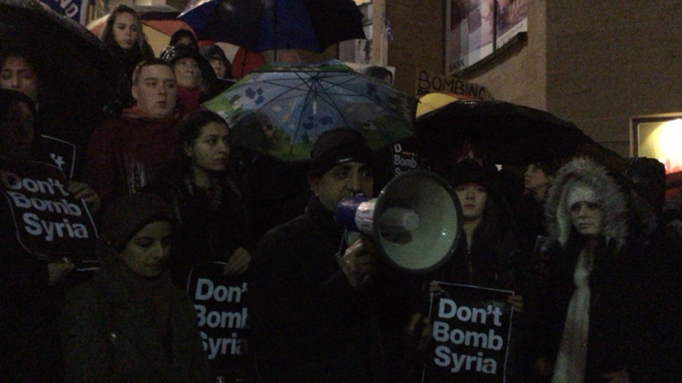 DON'T BOMB SYRIA PROTEST- by Stop The War Coalition title=