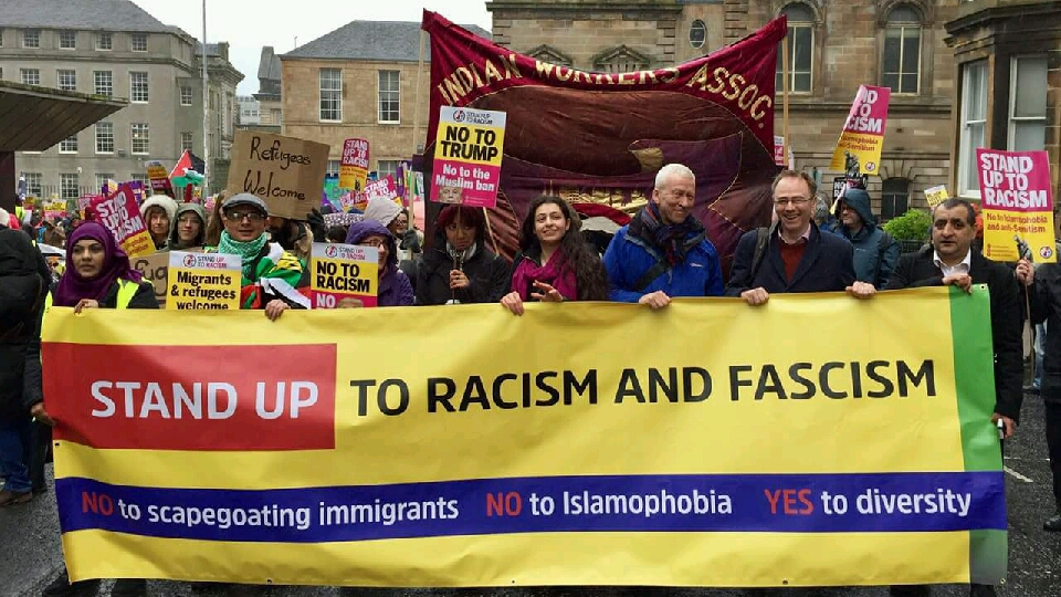 Glasgow March Against Racism Rally title=
