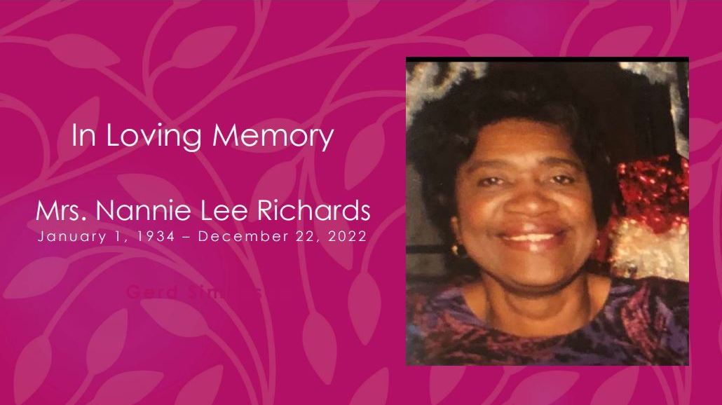 Homegoing Service Mrs. Nannie Richards On Livestream