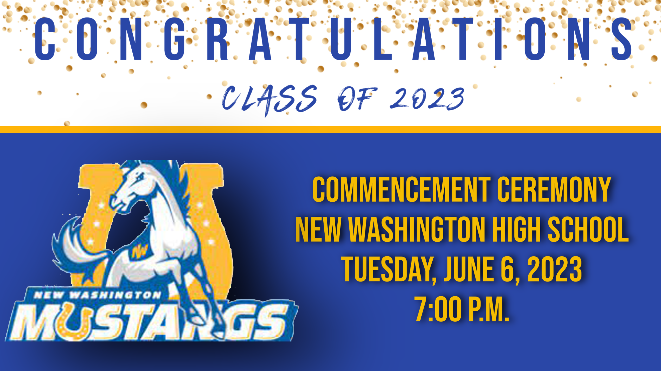 2023 Commencement Ceremony New Washington High School on Livestream