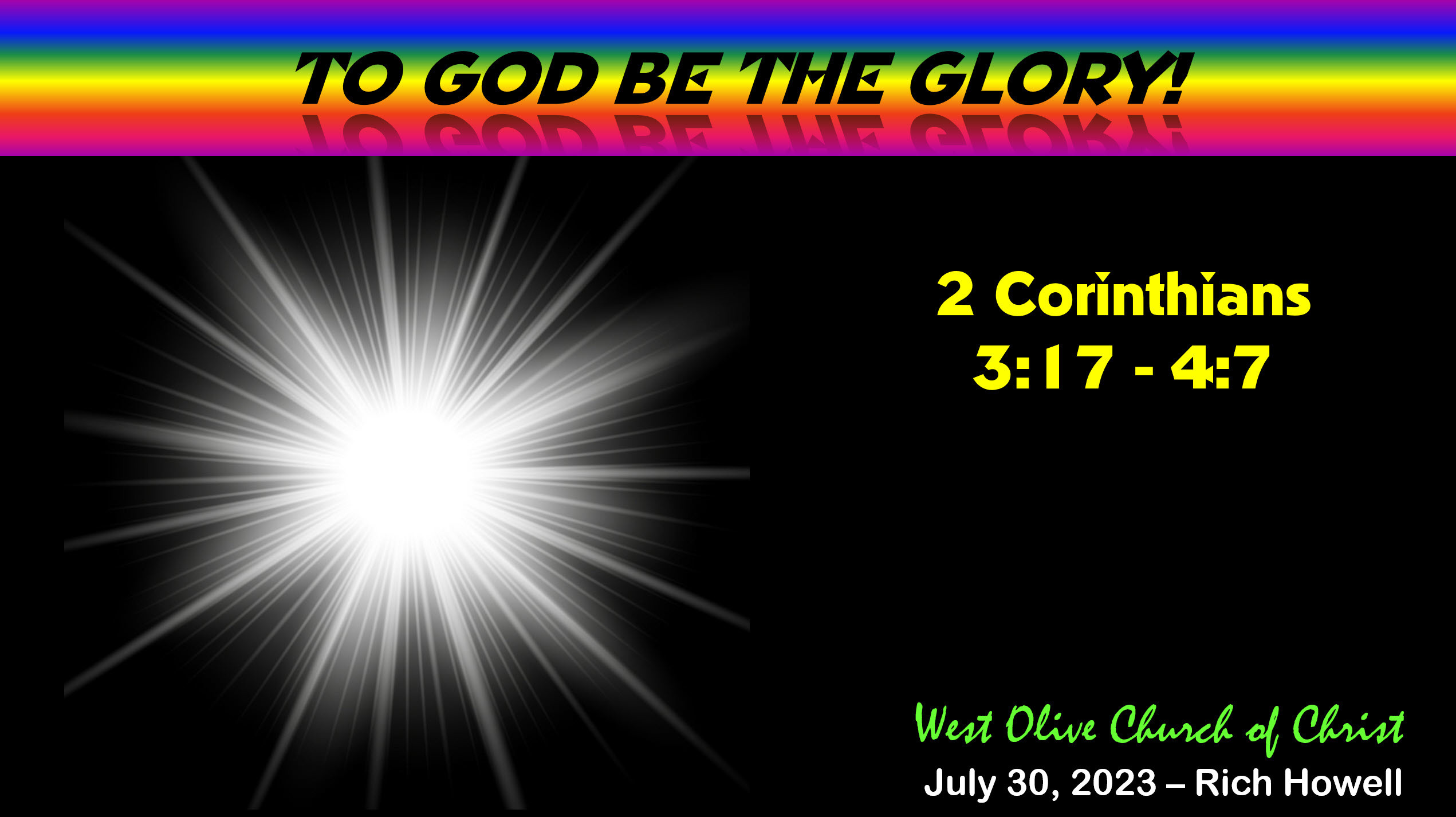 To God Be The Glory On Livestream