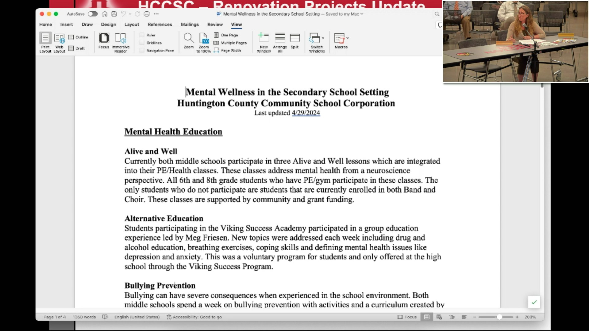 HCCSC Work Sessions on Livestream